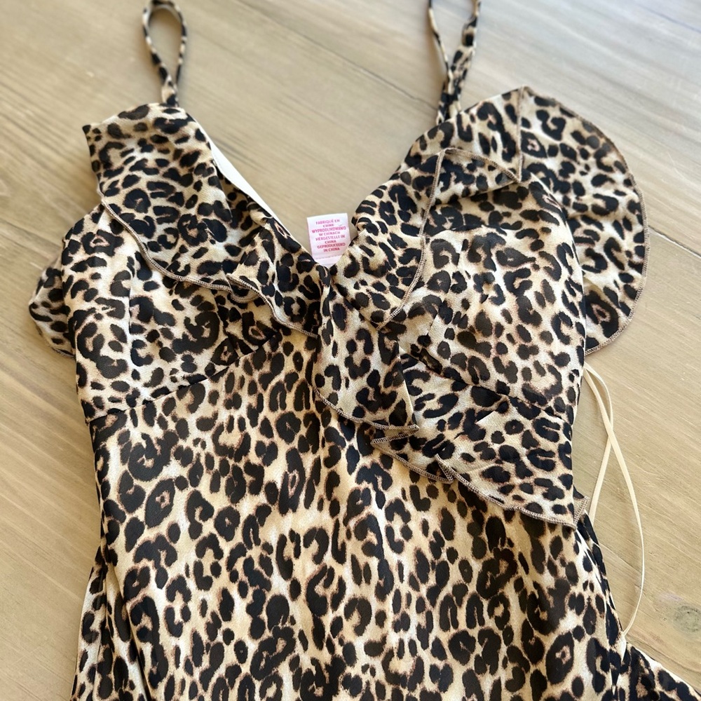 Paris Hilton Leopard Print Maxi Dress - Black & Tan